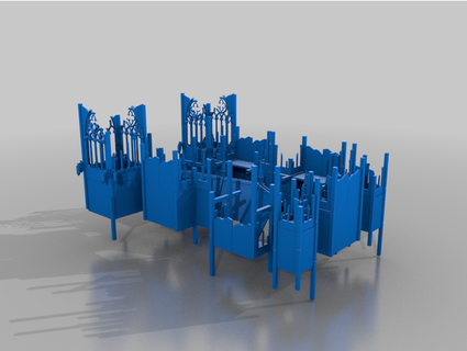 gotisch Gebäude Terrain lp jimjimjimmyjim 3d print model - Mito3D