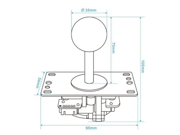 drucken abspielen Arkade Steuerung Panel 6 Taste Layout Verknüpfung Rosco 3D print model - Mito3D