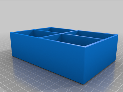 simple 4 section box prototype-integral 3d print model - Mito3D