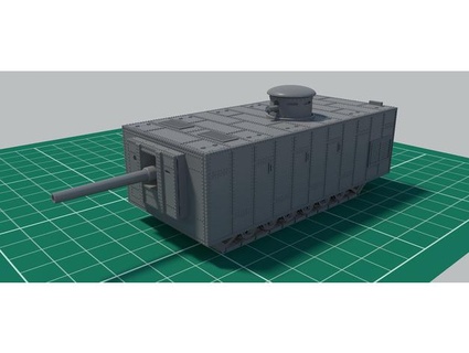 15mm Russisch Mendelejew Panzer wwi 1 100 fjodin 3d print model - Mito3D