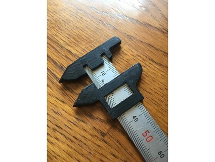 ruler slider caliper & hole distance jhon doom maker 3d print model - Mito3D