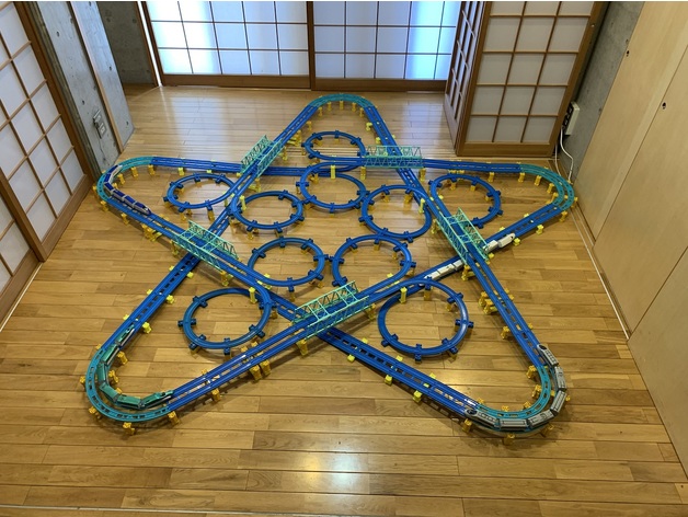 pentagon star layout rail plarail hjfuji  3D print model - Mito3D