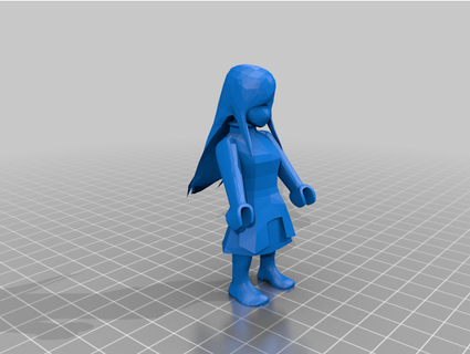 playmobil princesa niña cabeza estático cuerpo bainbridge 3d print model - Mito3D