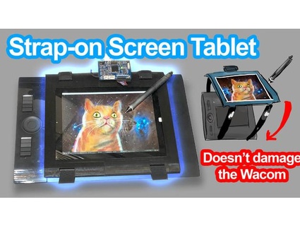 wacomoled intuos 4 + ipad screen holder diy graphics tablet akaki 3d print model - Mito3D