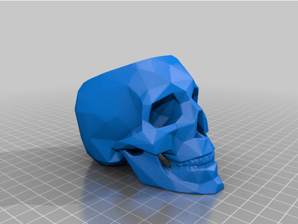 lowpoly skull flowerpot fusefactory 3d print model - Mito3D