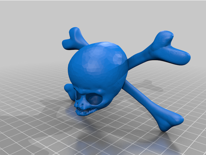 alien skull crossbones alienbard 3d print model - Mito3D