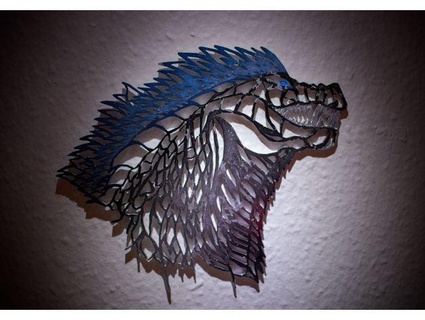 Godzilla parete sospeso opera d'arte interni decorazione 3beeprinting 3d print model - Mito3D