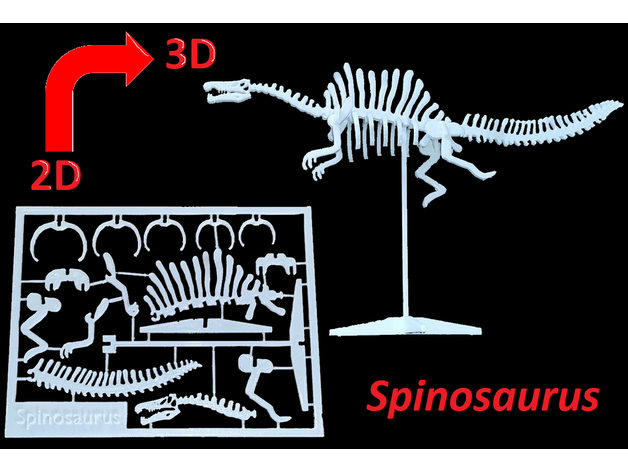 spinosaurus kit card mmel 3D print model - Mito3D
