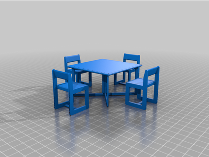 enfants table chaise 1 12 échelle ukesman 3d print model - Mito3D