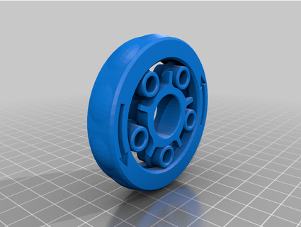 rotary clutch bearing single print - rotates one way assembly joe-cngr 3d print model - Mito3D