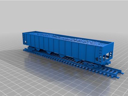 ho 100 ton hooper çıkarılabilir kömür yük tren araba caj 3d print model - Mito3D