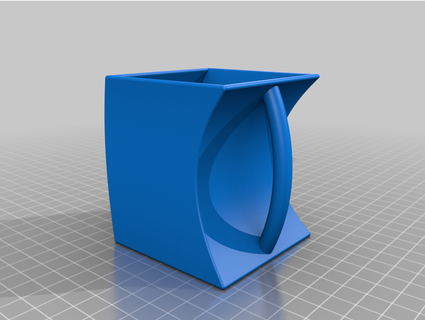 curved square cup grzesiug 3d print model - Mito3D