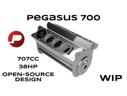 Arbeiten v8 Wagen Motor Pegasus 700 lehrreich Modell Hobbs bros 3d print model - Mito3D