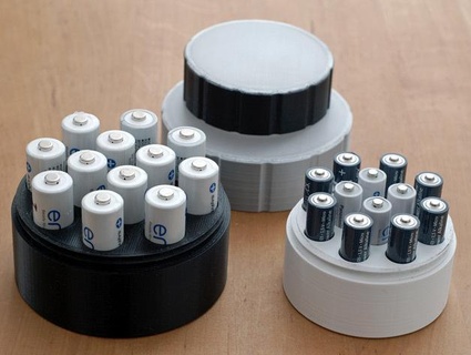 Batterie Fälle 12 aa aaa Batterien screw caps estep 3d print model - Mito3D