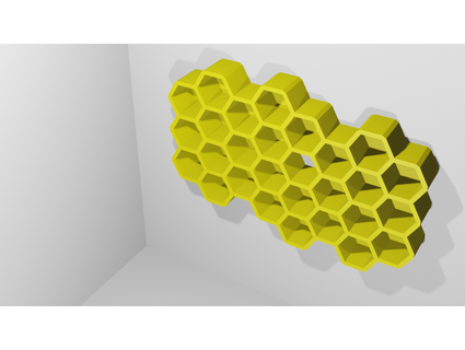 bal peteği wall mounted depolama Kutu kuatdriveyards 3d print model - Mito3D