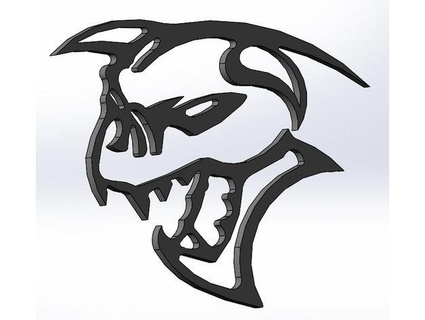 dodge challenger ghoul fender emblem badge logo megardstudio 3d print model - Mito3D