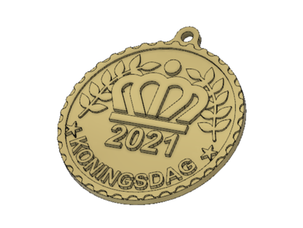 koningsdag medaille 2021 tjdesign 3d print model - Mito3D