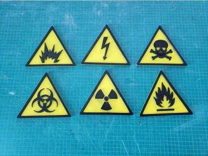 small collection danger signs lp5095 3d print model - Mito3D