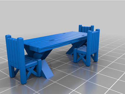 sombre table chaises peterstreasury3d 3d print model - Mito3D