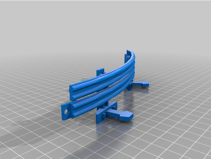 Valla doble curva r2 int scx máquina patinete 3d print model - Mito3D