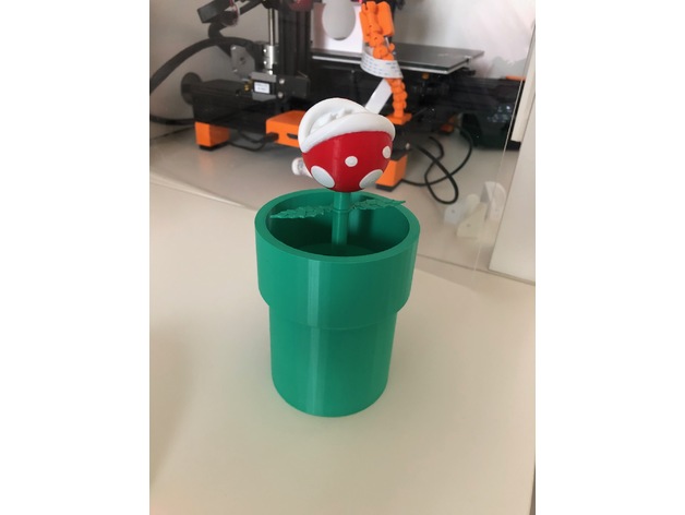 piranha plant pencil topper - multi colors one extruder nkox maker 3D print model - Mito3D