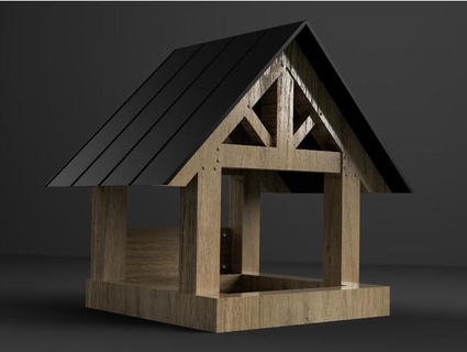cabin style bird house muskokaresearch 3d print model - Mito3D