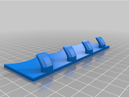wave towel hooks row glueable m3shugg3 3d print model - Mito3D