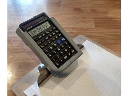 calculator holder clipboard casio fx-260 solar ii truedrewblue 3d print model - Mito3D