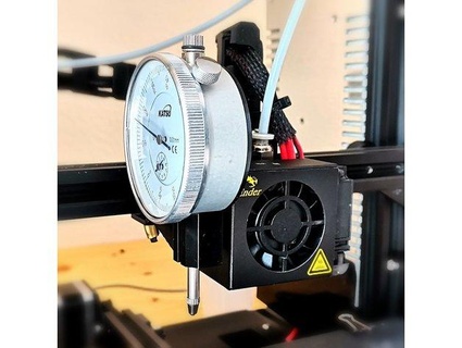 dial indicator gauge holder sidemount x axis bar carriage ender 3 cc-by zsquish 3d print model - Mito3D