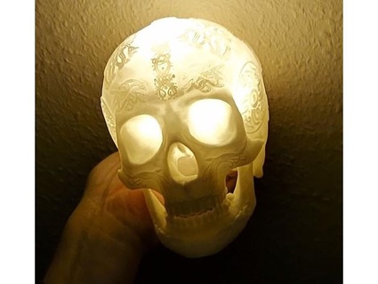 viking skull lamp maxegghead 3d print model - Mito3D