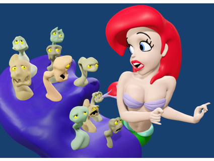 little mermaid pin-up donuttree 3d print model - Mito3D