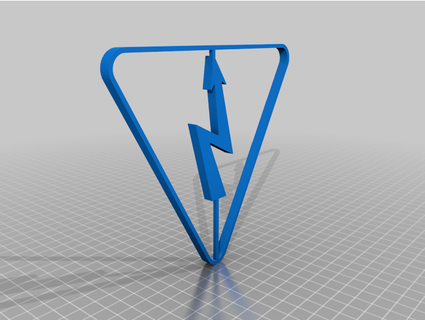 alto voltaggio avvertimento triangolo mite freddo 3d print model - Mito3D