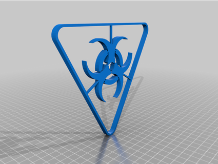 rischio biologico avvertimento triangolo mite freddo 3d print model - Mito3D