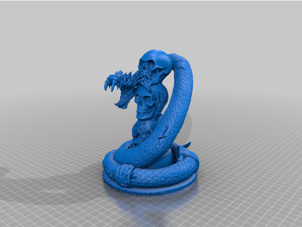 saggio teschi serpente base waessman 3d print model - Mito3D