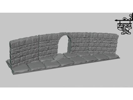 openforge 20 dungeon stone curved cardinal doorways devonjones 3d print model - Mito3D