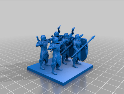 armor elf spear archer squad - made desktop hero 2 & edited blender thecardbazaar 3d print model - Mito3D
