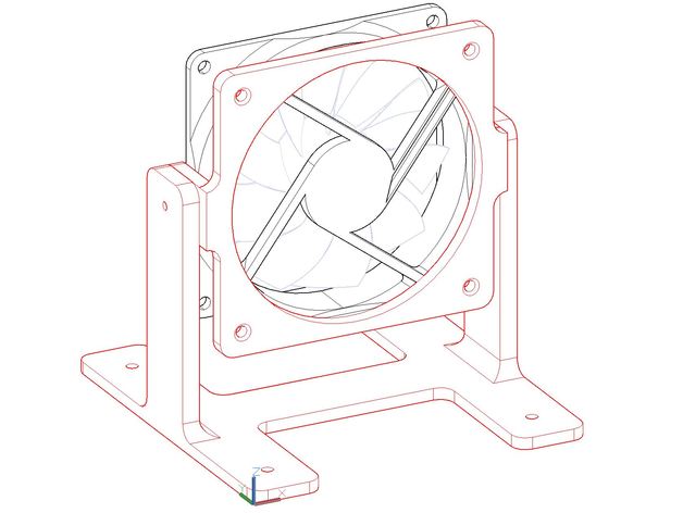 supporter 92mm ventilateur 0mma 3D print model - Mito3D