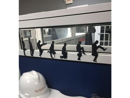 monty python ministry silly walks silhouettes office cubicle window jdalycache 3d print model - Mito3D