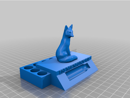 sitting fox trophy memory dykkalle 3d print model - Mito3D