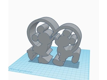 mickey minnie heart desk object rkxone 3d print model - Mito3D