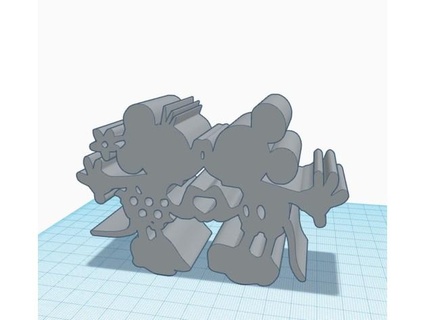 Mickey minnie besos escritorio objeto rkxone 3d print model - Mito3D