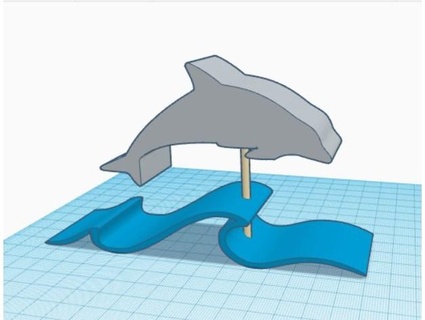 desktop object dolphin sea wave rkxone 3d print model - Mito3D