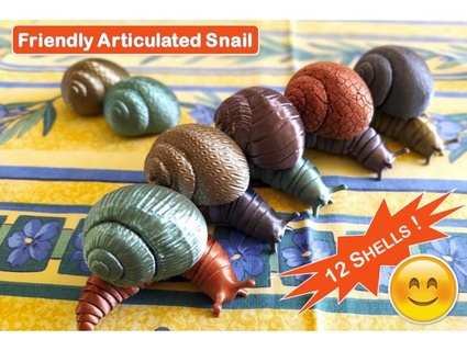 friendly articulated snail 12 different shells nebetbastet 3d print model - Mito3D