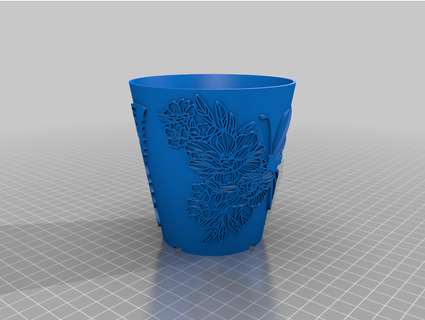 butterfly embossed flower pot robinharper 3d print model - Mito3D