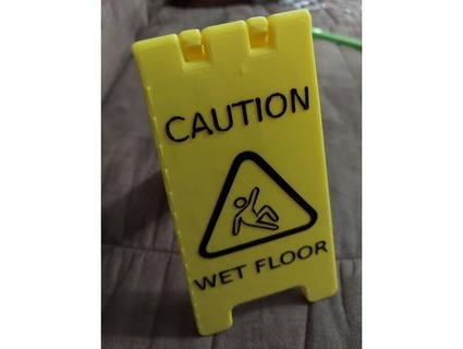 caution wet floor sign print place theneedfull 3d print model - Mito3D