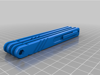 3d printed balisong handle pocket clip epikkatto 3d print model - Mito3D