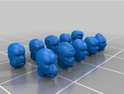 mutant heads madnessinabottle 3d print model - Mito3D