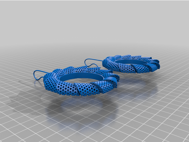 Kreis elegant ausgehöhlt Ohrringe Liebe 3D print model - Mito3D