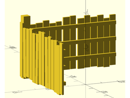 28mm 'industrial' wooden fence gate stewartmstevens 3d print model - Mito3D
