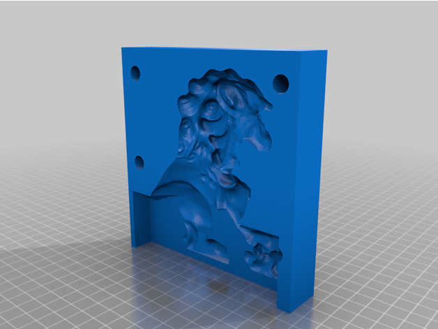 guardian lion concrete mold grizzly02 3D print model - Mito3D